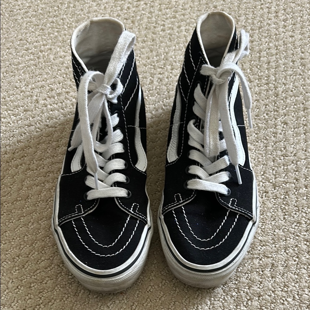 Vans Black and White High-Top Sneakers